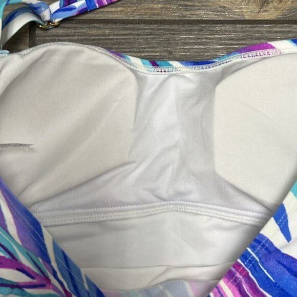 NWT Island Escape Bali Breeze Tiered Tankini Top Size 6 Blue Purple White Small - Picture 8 of 11